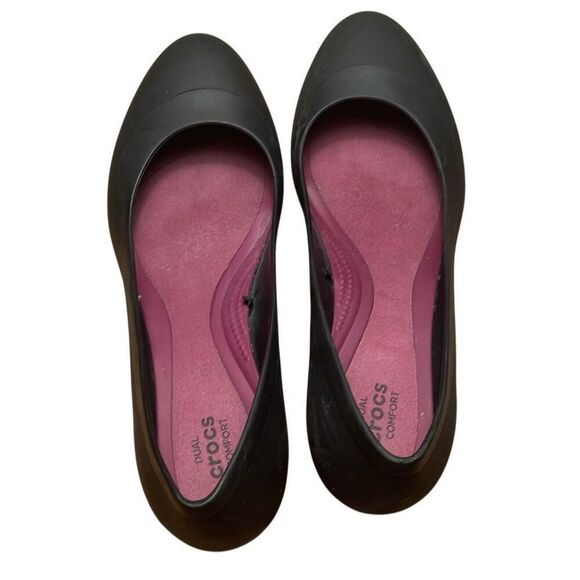 CROCS WOMEN'S LINA WEDGE ROUND TOE SLIP-ON PUMPS SIZE W7 - Picture 5 of 9